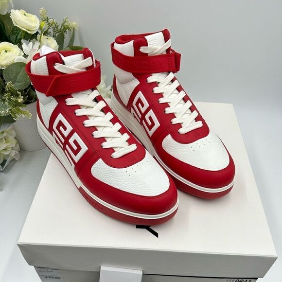 Men’s Givenchy high top pebble,grain  Leather sneakers, size 45 made in Portugal - Picture 2 of 12